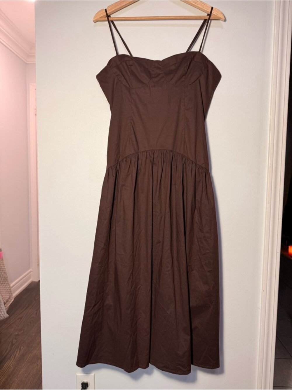 Peppermayo Yvette Corset Midi Dress in Chocolate size 8 - Picture 4 of 11
